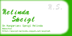 melinda speigl business card